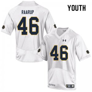 Notre Dame Fighting Irish Youth Axel Raarup #46 White Under Armour Authentic Stitched College NCAA Football Jersey EQE2799PI